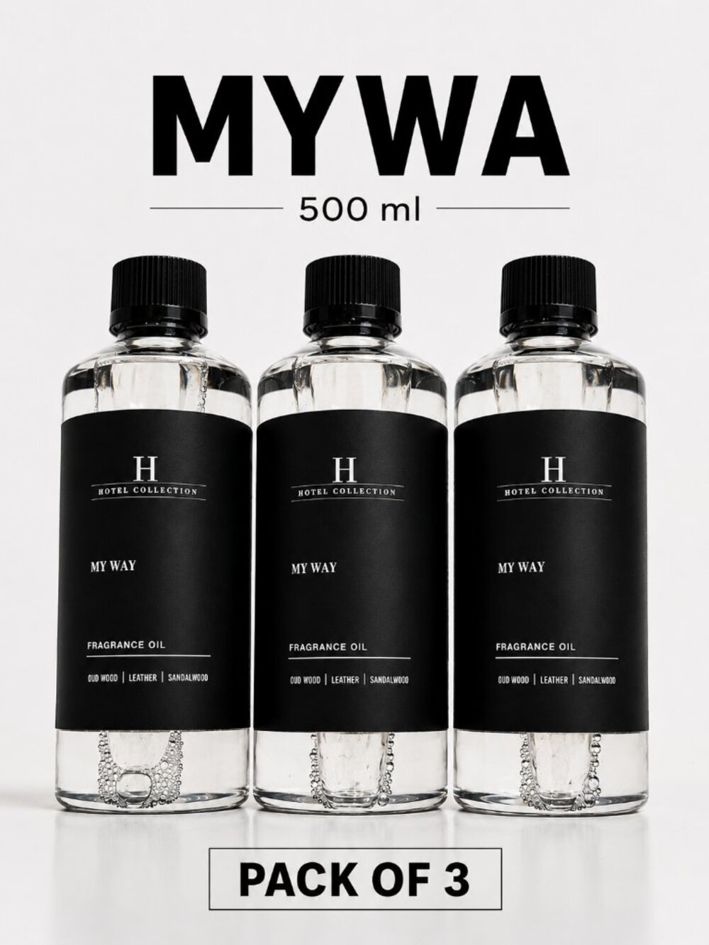 3 Pack My Way 500ml Diffuser Oil Inspired By 1 Hotel Miami, Hotel Collection
